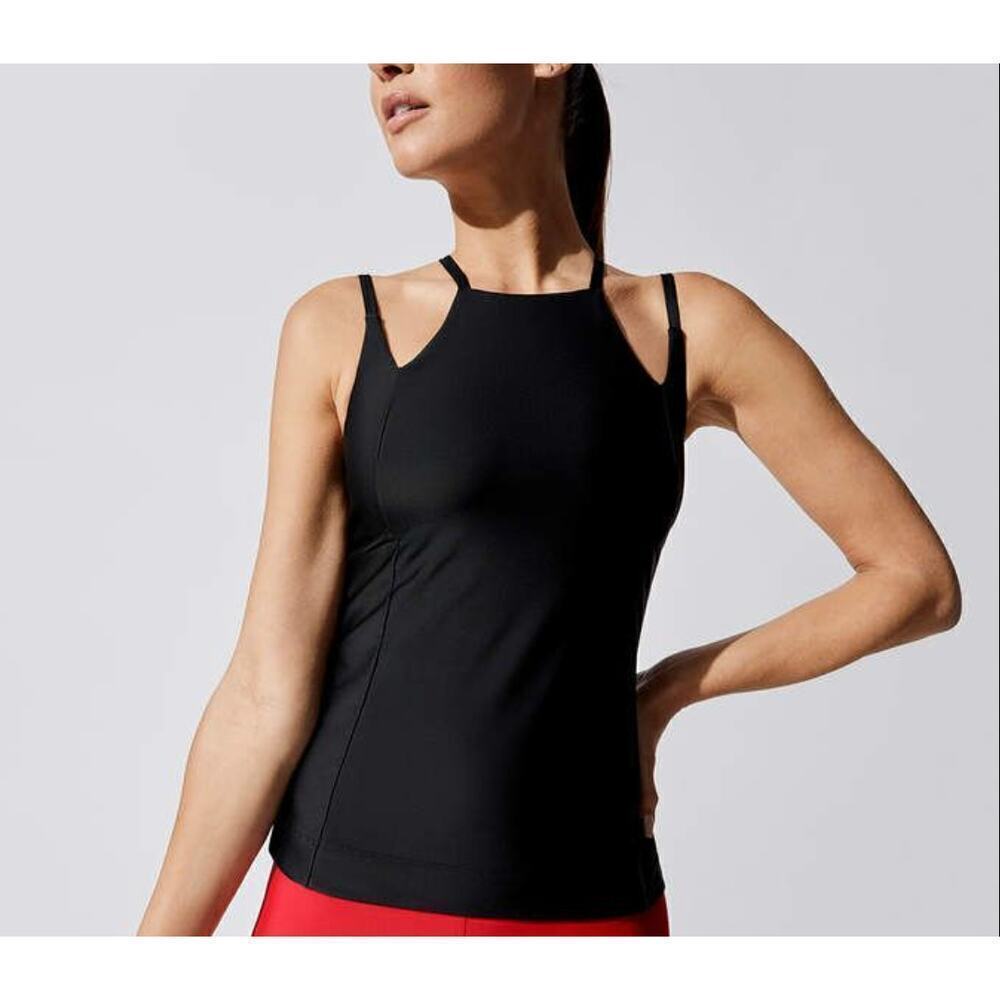 Carbon 38 Black Strappy High Neck Bra Top Power Mech sz S Active Pilates Yoga